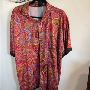 Vibrant Paisley Button-Down Shirt - Multicolor